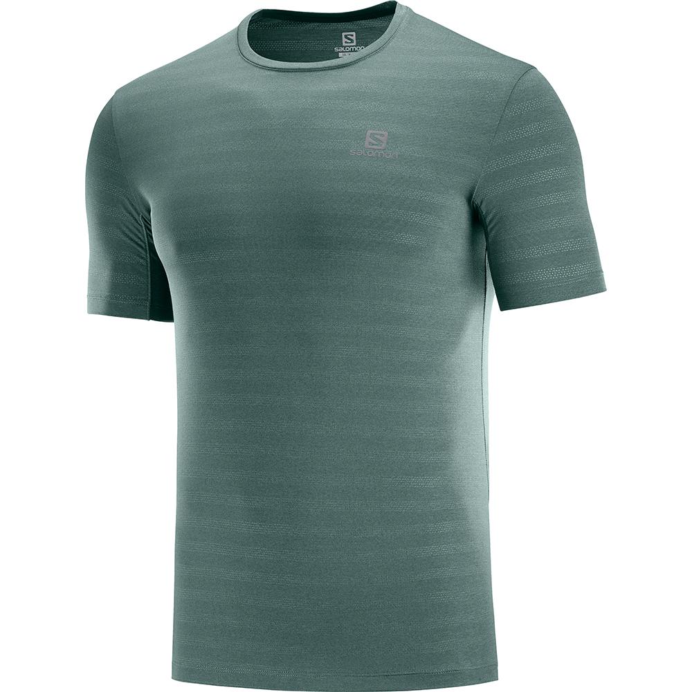 SALOMON XA M Philippines - Men's Tee Shirt - Green | 920637-ORA